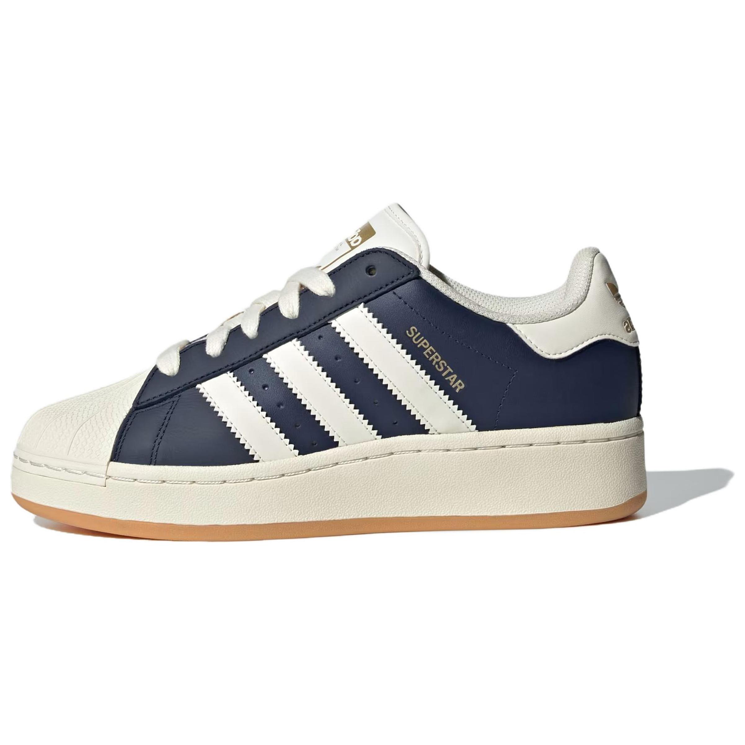 (Women) adidas Originals Superstar XLG W White Blue Casual Low-Top Sneakers. ID5699