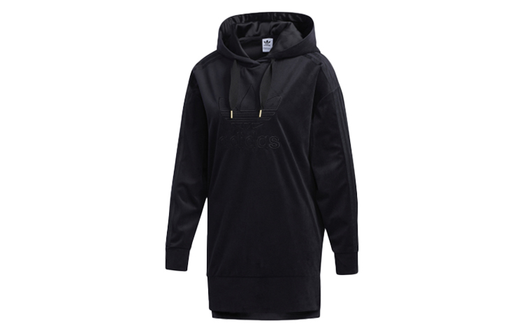 (Women) adidas Originals Trefoil Black Pullover Sweat Hoodie Casual Wear GV2924