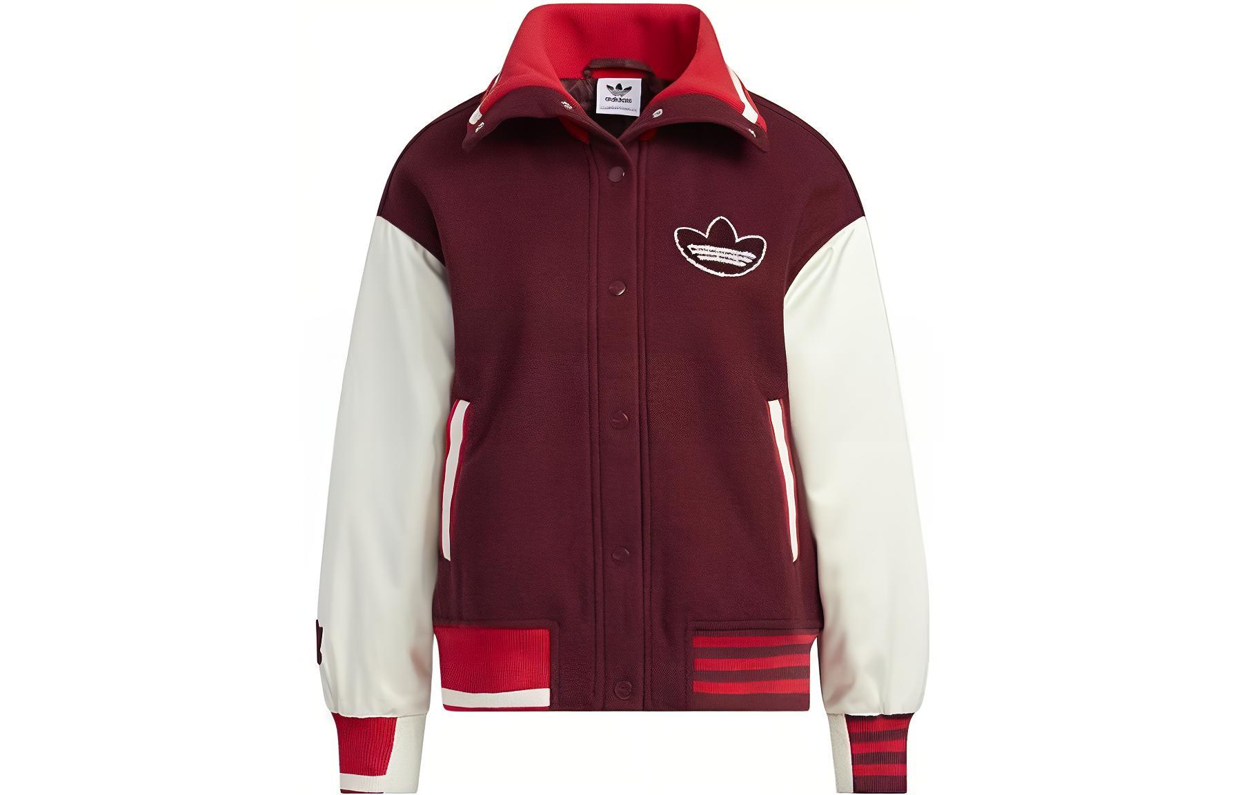 (Women) adidas Originals Trefoil Logo Patchwork Red Casual Jacket HY4185