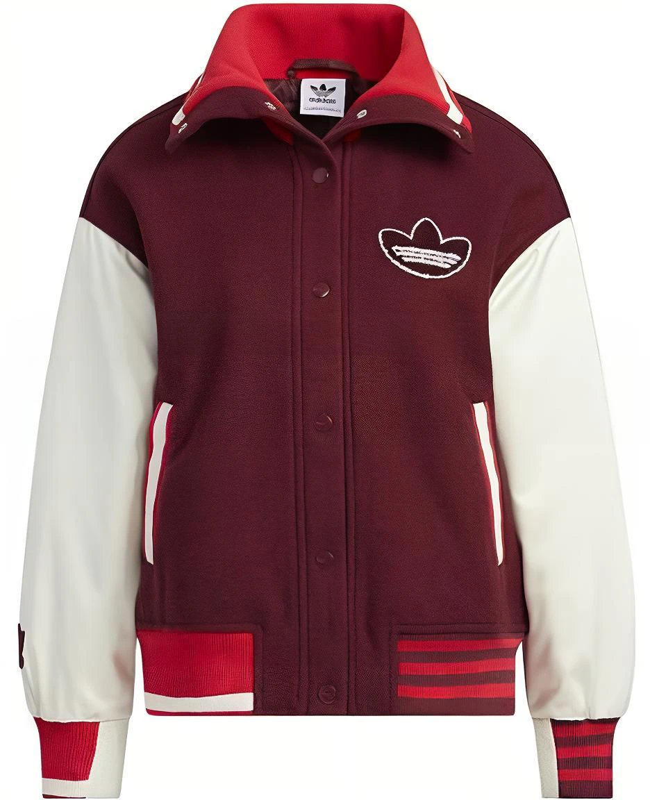 women-adidas-originals-trefoil-logo-patchwork-red-casual-jacket-hy-4185