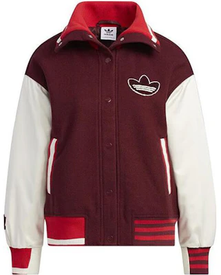 (W) adidas Originals Jaket Kasual Merah Patchwork Logo Trefoil HY4185 Order (W) adidas Originals Jaket Kasual Merah Patchwork Logo Trefoil HY4185