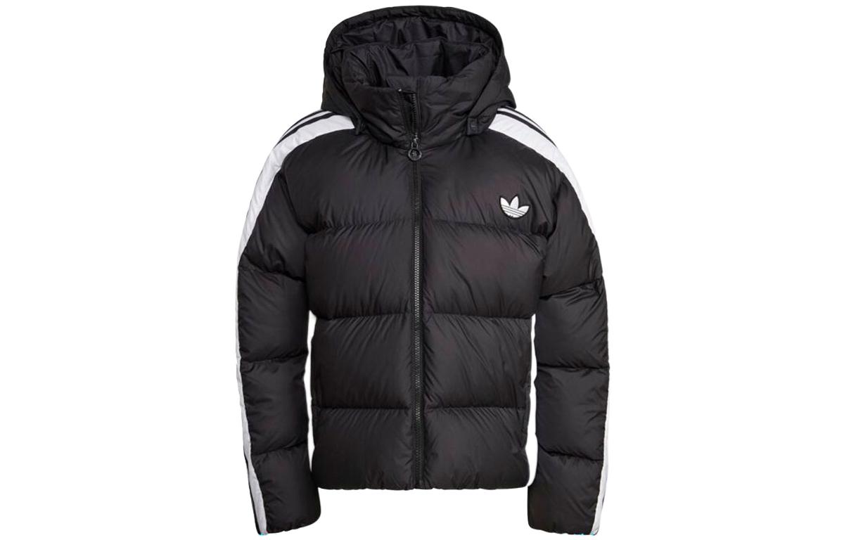 (Women) adidas Originals Trefoil Logo Puffer Jacket Women Black Winter Style. GU1772