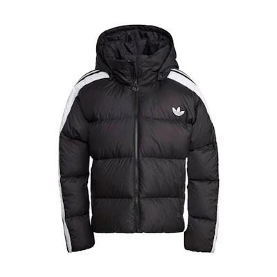 (Women) adidas Originals Trefoil Logo Puffer Jacket Women Black Winter Style. GU1772