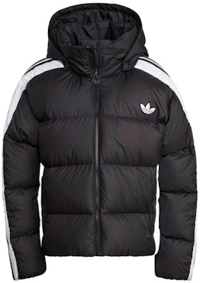 (W) アディダスオリジナルス トレフォイルロゴ レディースパファージャケット ブラック冬用 GU1772 Order (W) アディダスオリジナルス トレフォイルロゴ レディースパファージャケット ブラック冬用 GU1772