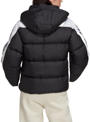 (W) アディダスオリジナルス トレフォイルロゴ レディースパファージャケット ブラック冬用 GU1772 Shop (W) アディダスオリジナルス トレフォイルロゴ レディースパファージャケット ブラック冬用 GU1772