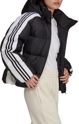 (W) アディダスオリジナルス トレフォイルロゴ レディースパファージャケット ブラック冬用 GU1772 Purchase (W) アディダスオリジナルス トレフォイルロゴ レディースパファージャケット ブラック冬用 GU1772