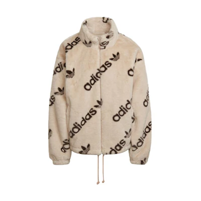 (Women) adidas Originals Trefoil Logo Red Pink Fleece Jacket Hip-Hop Street Style HM4884