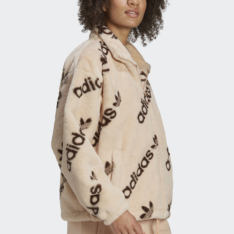 Details for (W) adidas Originals 三葉草紅粉色抓毛外套嘻哈街頭風 HM4884