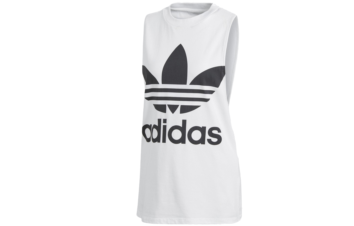 (Women) adidas Originals Trefoil Logo Tank Top White - Training Vest Gift Idea CE5580
