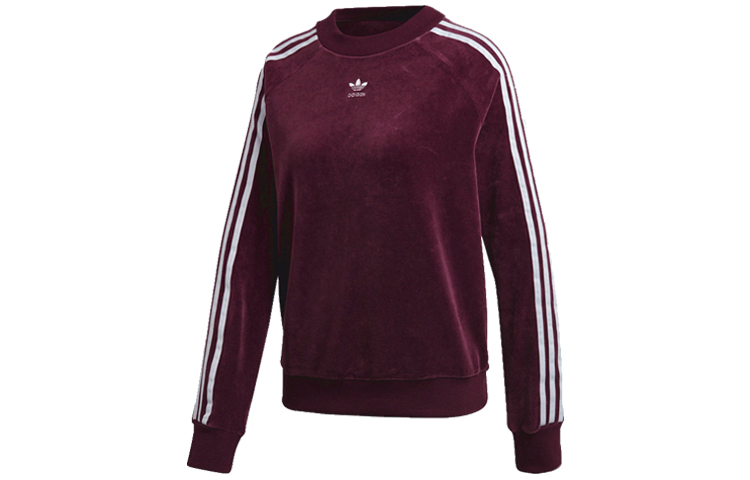 (Women) adidas Originals Trf Velvet Sweatshirt Purple Red DH3112