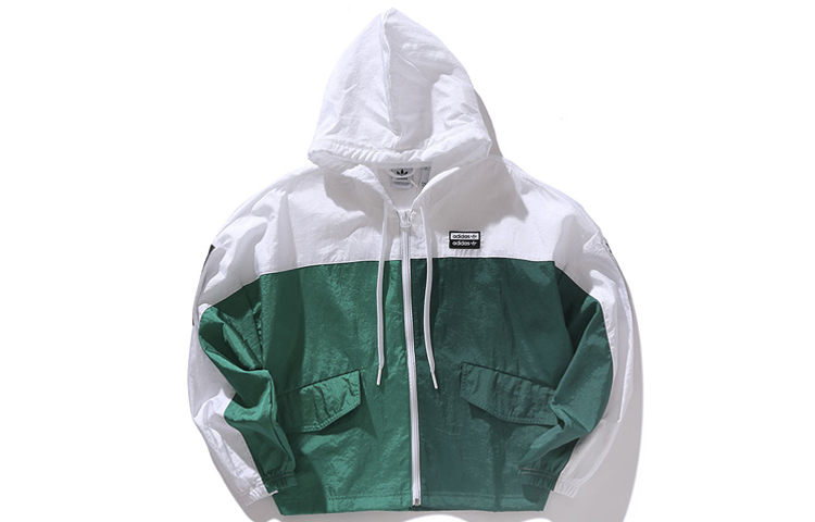 (Women) adidas Originals Two-Tone Windbreaker Jacket Green White ED7433