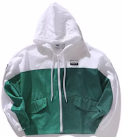 (Women) adidas Originals Two-Tone Windbreaker Jacket Green White ED7433 (Women) adidas Originals Two-Tone Windbreaker Jacket Green White ED7433