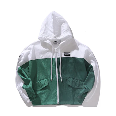 (Women) adidas Originals Two-Tone Windbreaker Jacket Green White ED7433