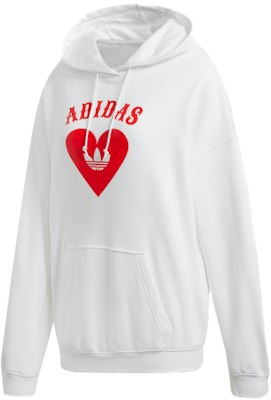 (Women) adidas Originals Vday Heart Print Pullover Hoodie White FH8566 Buy (Women) adidas Originals Vday Heart Print Pullover Hoodie White FH8566