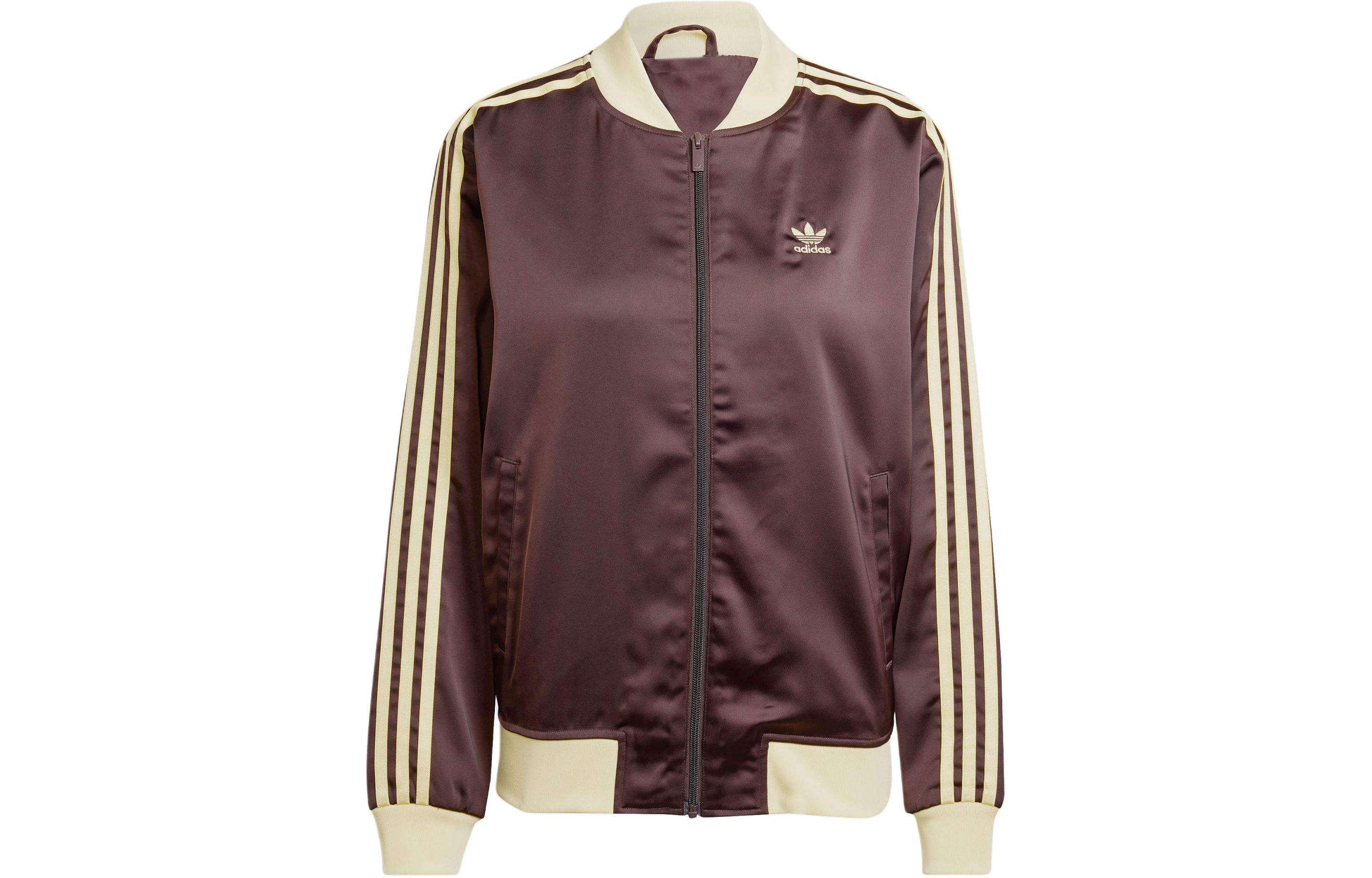 (Women) adidas Originals Vintage Track Jacket Brown Triple Stripe Design IR6085