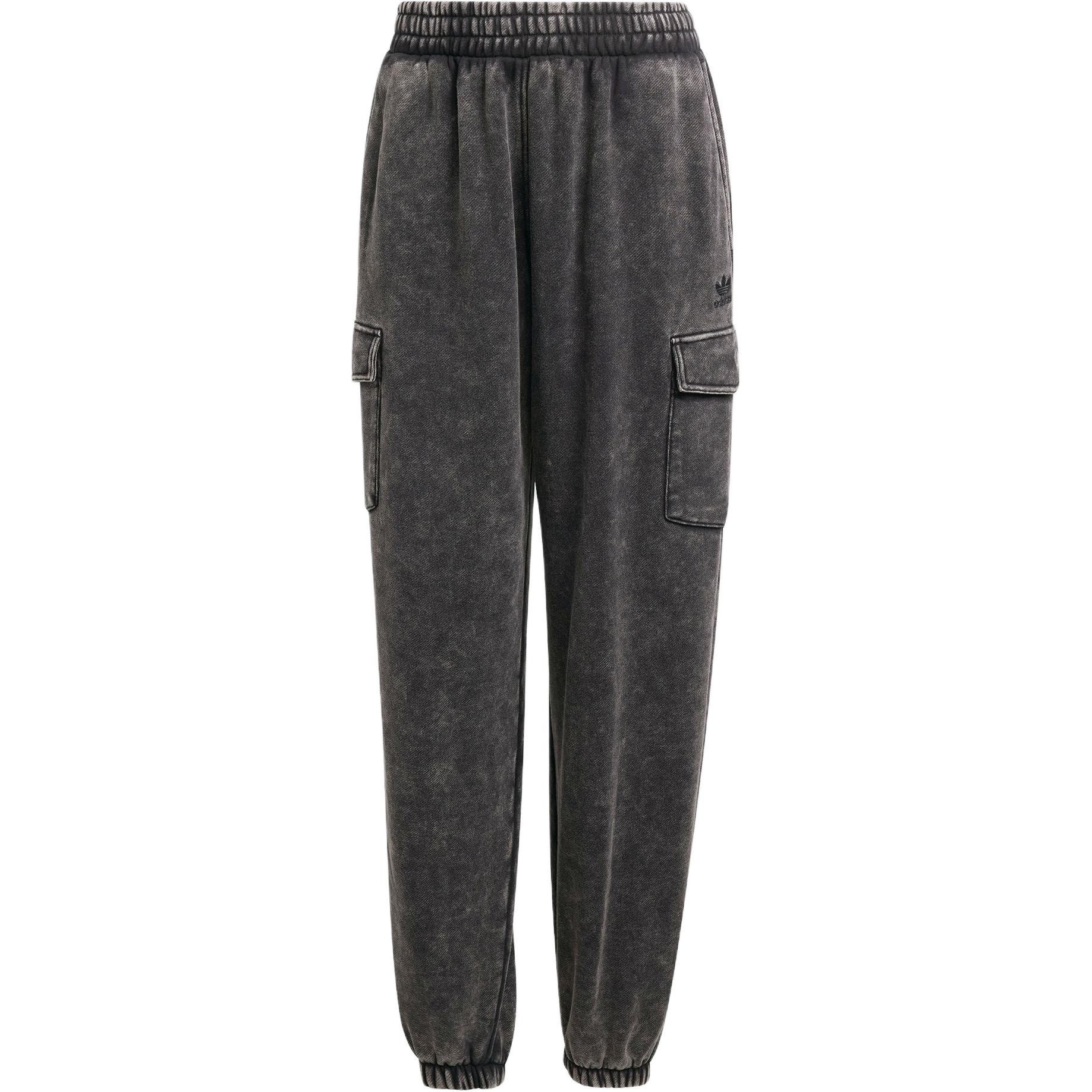 (Women) adidas Originals Washed Acid-Washed Sweat Joggers Black Casual Knit Pants JJ0332