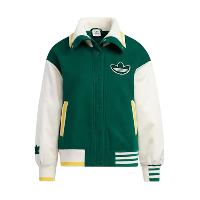 (Women) adidas Originals White Green Casual Track Jacket Green HY4184