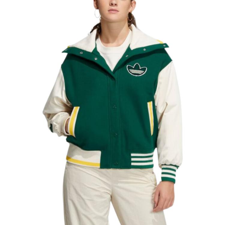 (Women) adidas Originals White Green Casual Track Jacket Green HY4184 圖 3