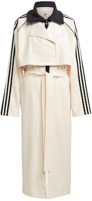 (W) adidas Originals 白色長版風衣外套,側邊條紋設計附腰帶 IC5588 Buy (W) adidas Originals 白色長版風衣外套,側邊條紋設計附腰帶 IC5588