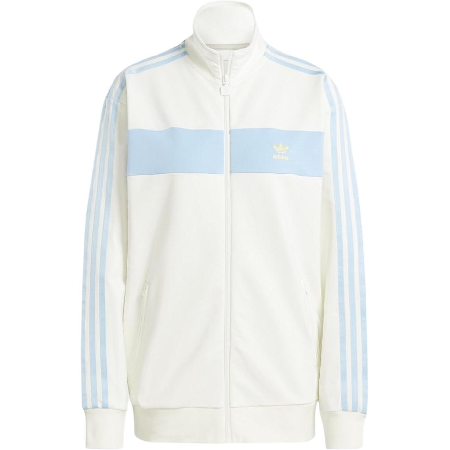 (Women) adidas Originals White Retro Track Jacket with Striped Logo Print IR7471