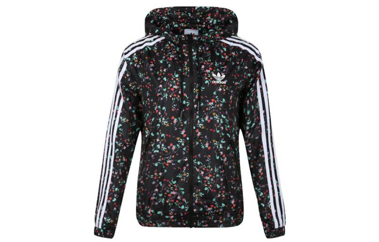 (Women) adidas Originals Windbreaker Floral Print Jacket Black DP8587