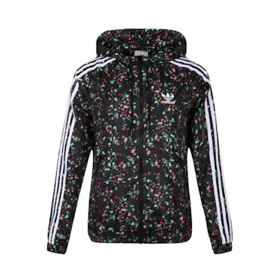 (Women) adidas Originals Windbreaker Floral Print Jacket Black DP8587