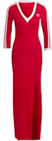 (Women) adidas Originals Women’s Adicolor 3-Stripes Red Maxi Dress V-Neck Short Sleeve II0750 (Women) adidas Originals Women’s Adicolor 3-Stripes Red Maxi Dress V-Neck Short Sleeve II0750