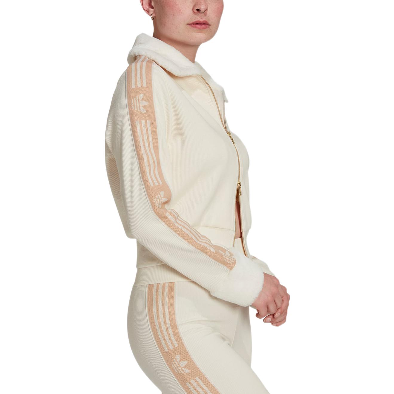 (Women) adidas Originals Women’s Ski Chic Rib TT Zip-Up White Jacket with Logo Print IA3913 圖 5