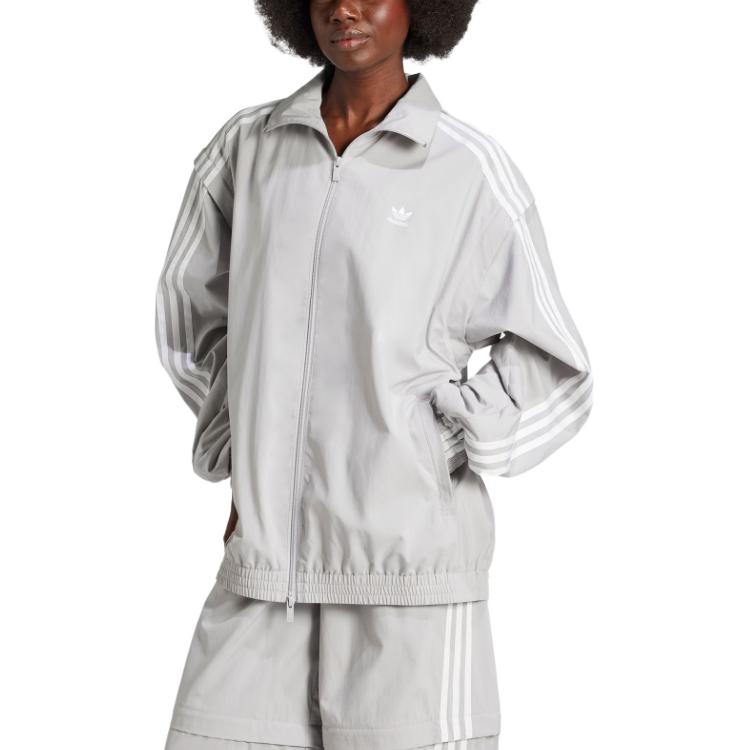 (Women) adidas Originals Woven Firebird Zip-Off Track Jacket Light Grey Casual JM9253 圖 3