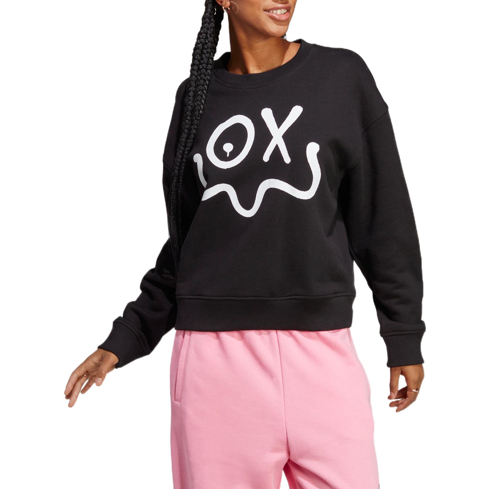 (Women) adidas Originals André Saraiva Retro Graphic Sweatshirt Black HY4267 圖 4