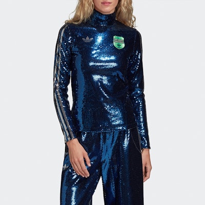 (W) 阿迪达斯Originals x Anna Isoniemi亮片拼色三条纹长袖T恤 FQ6718 Lookbook (W) 阿迪达斯Originals x Anna Isoniemi亮片拼色三条纹长袖T恤 FQ6718