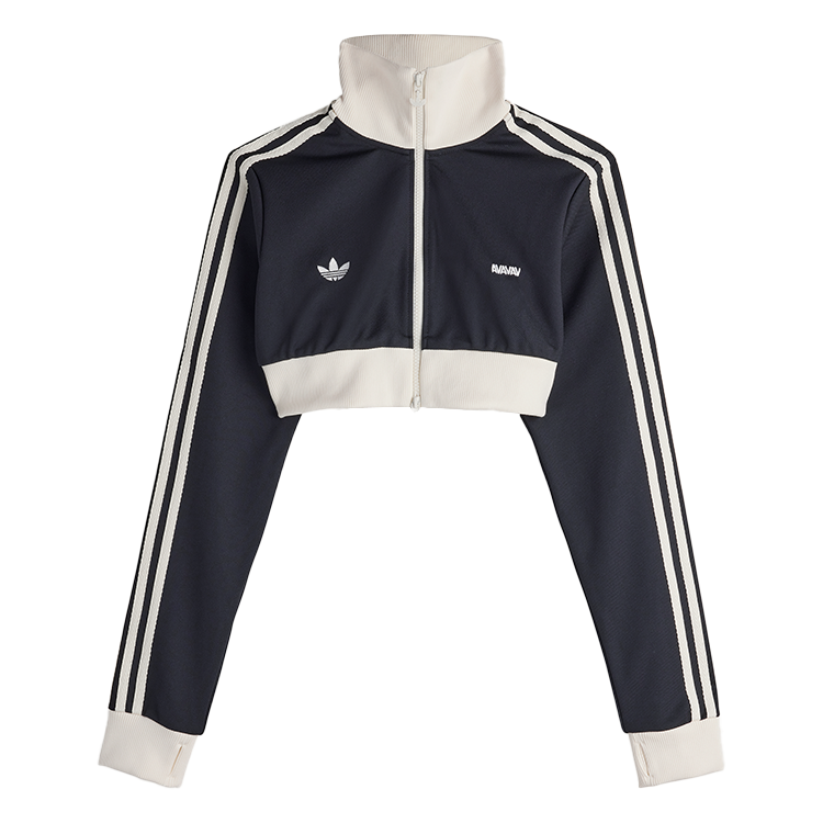 (Women) adidas Originals AVAVAV FW24 Black Zip-Up Fashion Crop Jacket JD5978 圖 2