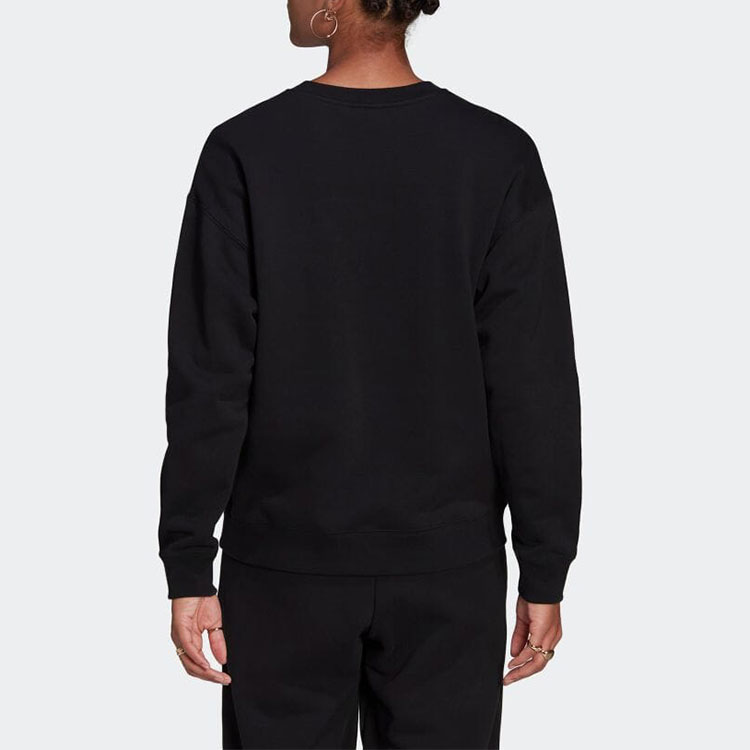 Shop (W) adidas Originals x Disney 小鹿斑比刺繡黑色圓領長袖上衣 HE6831