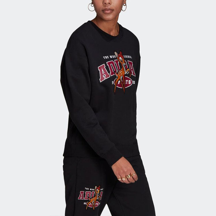 Purchase (W) adidas Originals x Disney 小鹿斑比刺繡黑色圓領長袖上衣 HE6831