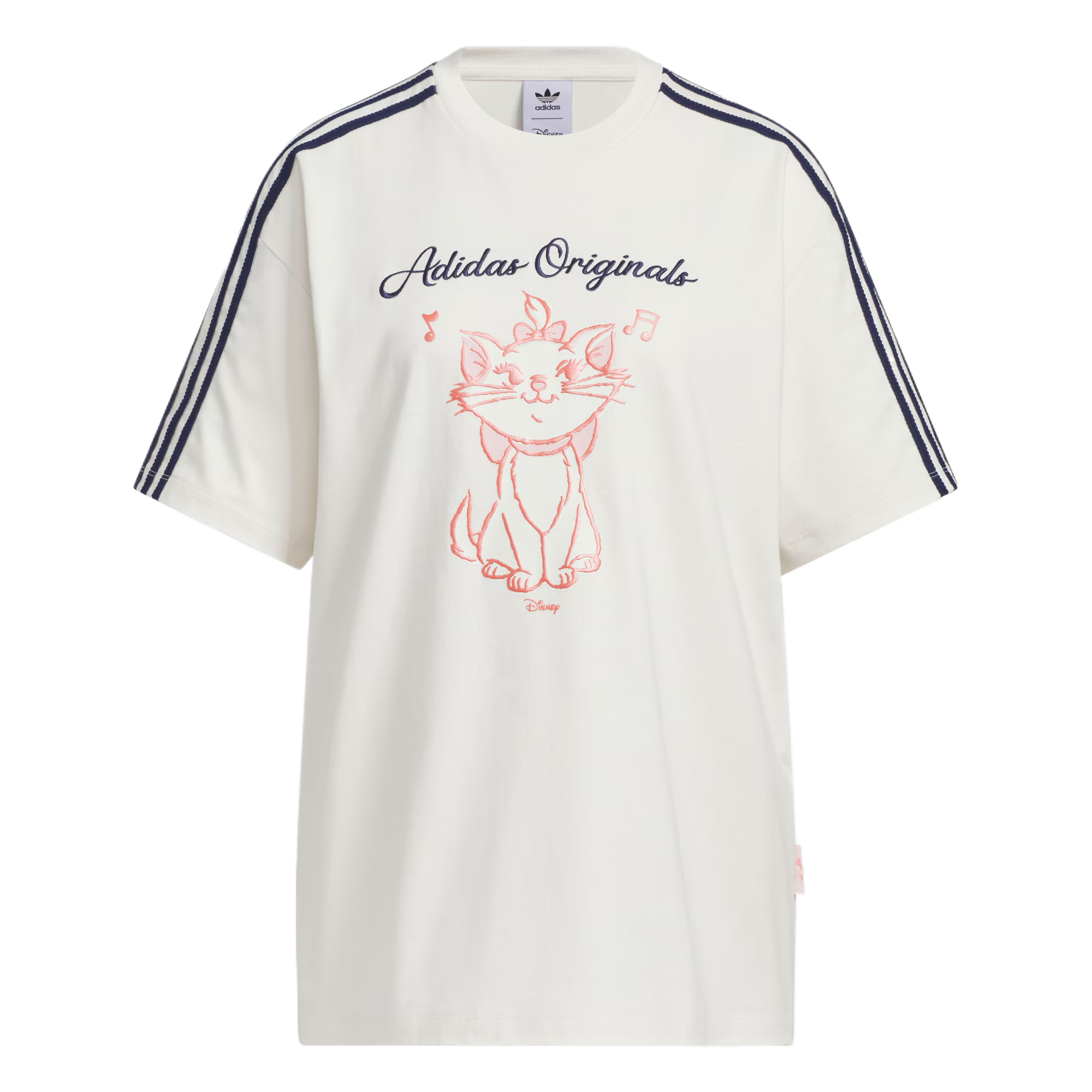 (Women) adidas Originals x Disney Marie Cat Oversized T-Shirt White Cotton Casual KC3099