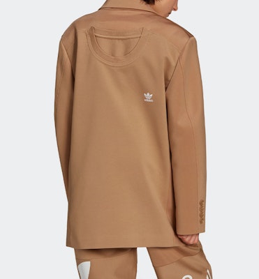 (W) adidas Originals x Dry Clean Only 米白印花Logo長袖西裝外套 女款 H59041 Shop (W) adidas Originals x Dry Clean Only 米白印花Logo長袖西裝外套 女款 H59041