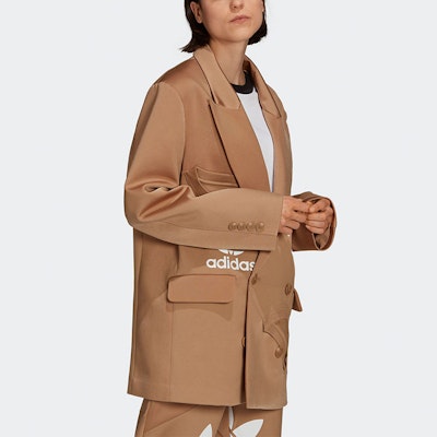 (W) adidas Originals x Dry Clean Only 米白印花Logo長袖西裝外套 女款 H59041 Purchase (W) adidas Originals x Dry Clean Only 米白印花Logo長袖西裝外套 女款 H59041