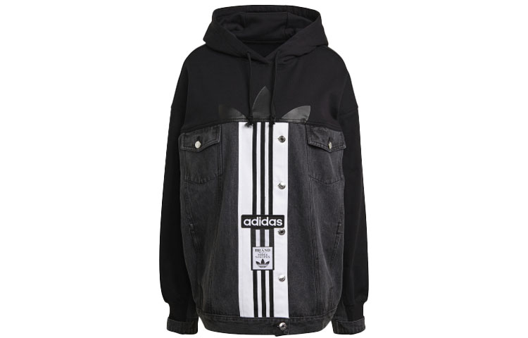 (Women) adidas Originals Dry Clean Only Black Hooded Casual Sports Jacket H59026