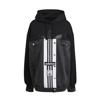 (Women) adidas Originals Dry Clean Only Black Hooded Casual Sports Jacket H59026