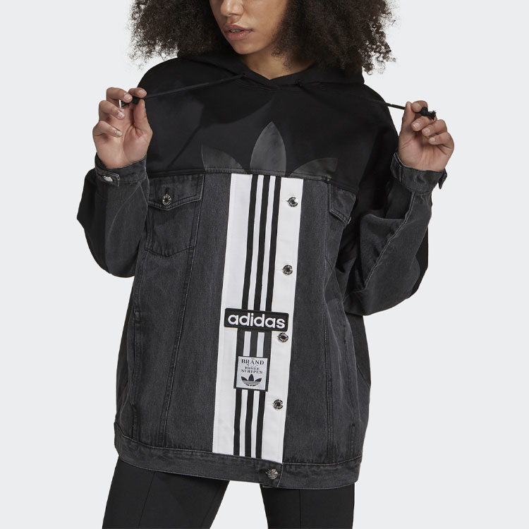 (Women) adidas Originals Dry Clean Only Black Hooded Casual Sports Jacket H59026 圖 3