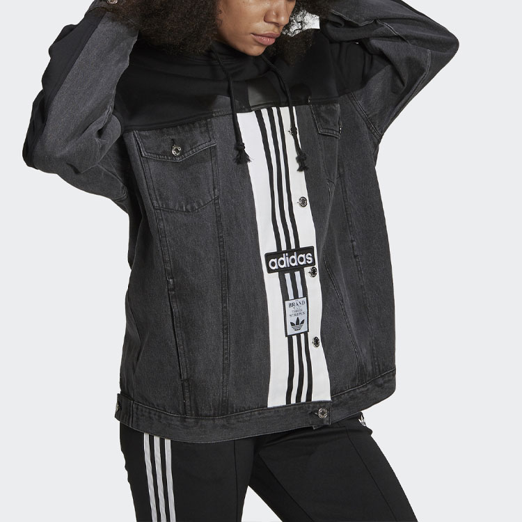 (Women) adidas Originals Dry Clean Only Black Hooded Casual Sports Jacket H59026 圖 5