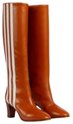 (Women) adidas x Gucci 73mm Knee-High Boots Cognac Leather 715584-AFE70-2341 Lookbook (Women) adidas x Gucci 73mm Knee-High Boots Cognac Leather 715584-AFE70-2341
