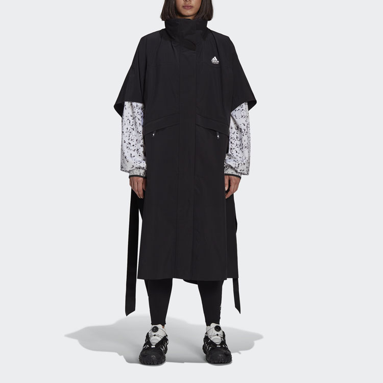 Shop (W) 아디다스 오리지널스 x HYKE 마운틴 판초 롱 재킷 블랙 GP3033