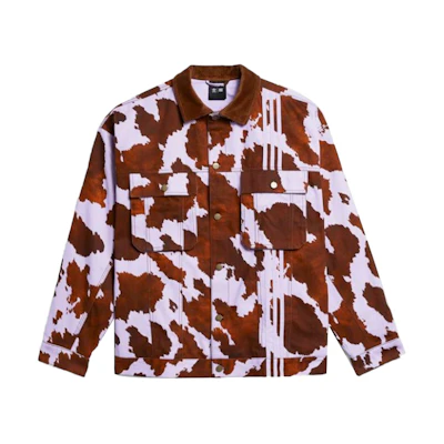 (Women) adidas Originals IVY PARK Tie-Dye Loose Denim Jacket - Maroon. HE3739