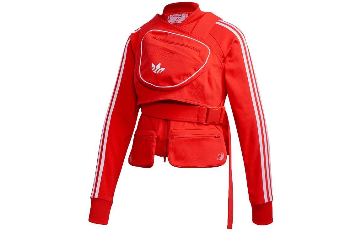(Women) adidas Originals x JWC Red 3-Stripes Detachable Chest Bag Jacket. GL6125