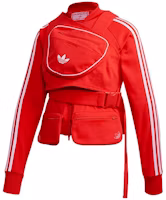 (Women) adidas Originals x JWC Red 3-Stripes Detachable Chest Bag Jacket. GL6125 (Women) adidas Originals x JWC Red 3-Stripes Detachable Chest Bag Jacket. GL6125