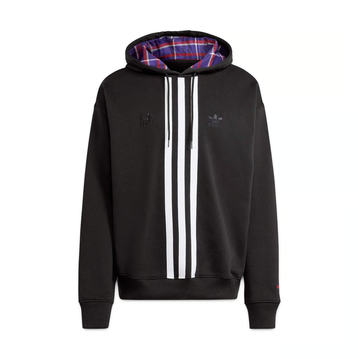Order (W) adidas Originals x KORN FW24 Hoodie Logo Garis Hitam JG1337