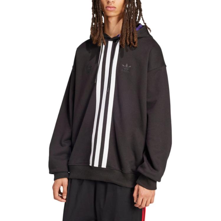 Lookbook (W) adidas Originals x KORN FW24 Hoodie Logo Garis Hitam JG1337