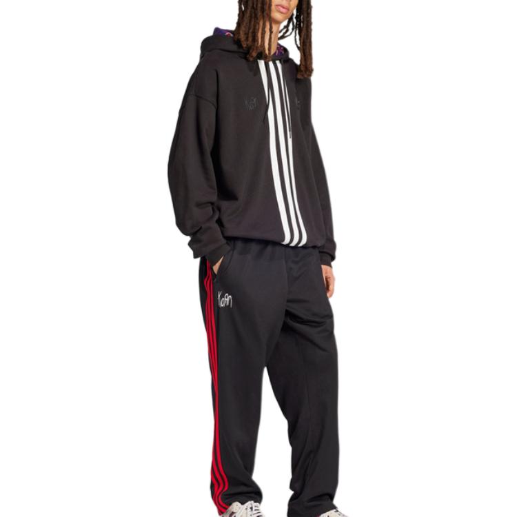 Purchase (W) adidas Originals x KORN FW24 Hoodie Logo Garis Hitam JG1337