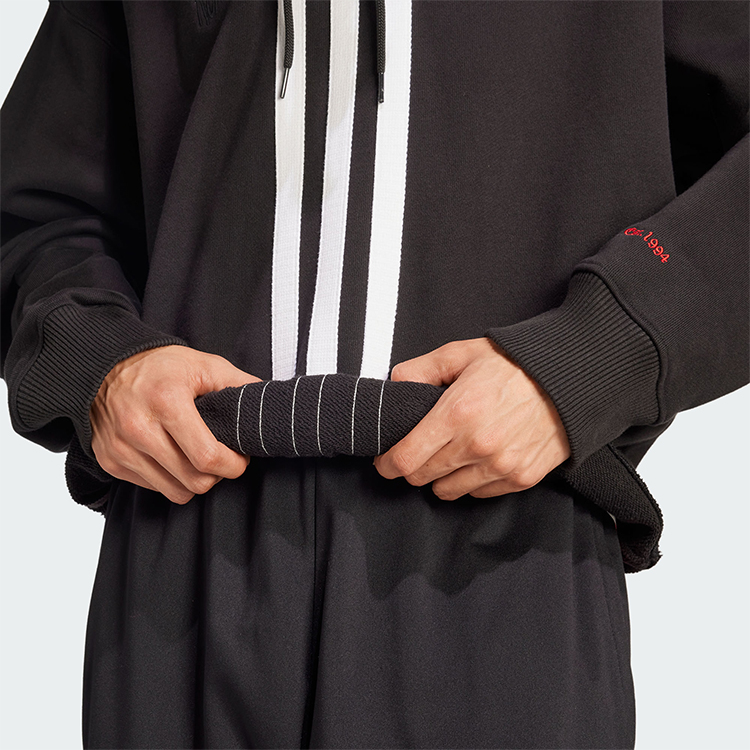 Details for (W) adidas Originals x KORN FW24 Hoodie Logo Garis Hitam JG1337